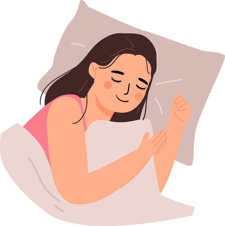 a girl sleeping illustration